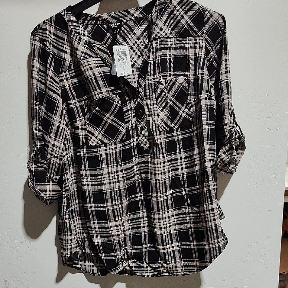 Harper Challis Pullover 3/4 Sleeve Blouse,L/12, New